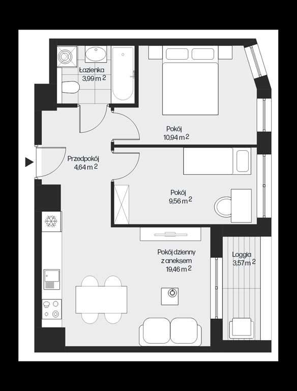 mieszkanie na sprzedaż 49m2 mieszkanie Kraków, Mistrzejowice, Osiedle Piastów 63