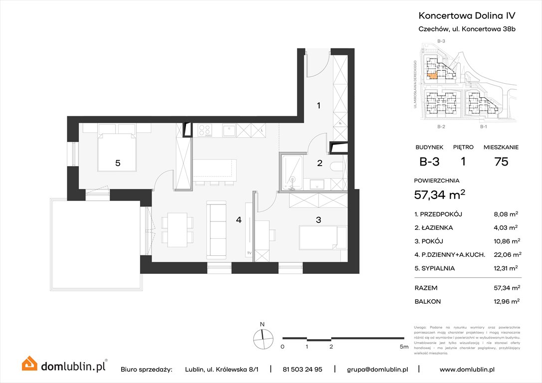 Nowe mieszkanie trzypokojowe Koncertowa Dolina Lublin, Choiny, Koncertowa  57m2 Foto 1