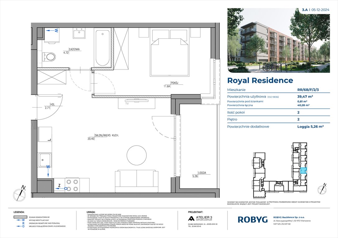 Nowe mieszkanie dwupokojowe Royal Residence Warszawa, Wilanów, Sarmacka  39m2 Foto 1