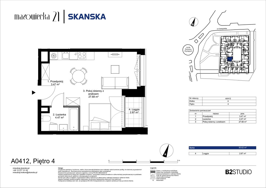 Nowa kawalerka Mazowiecka 21 Kraków, Krowodrza, ul. Mazowiecka 21  36m2 Foto 1