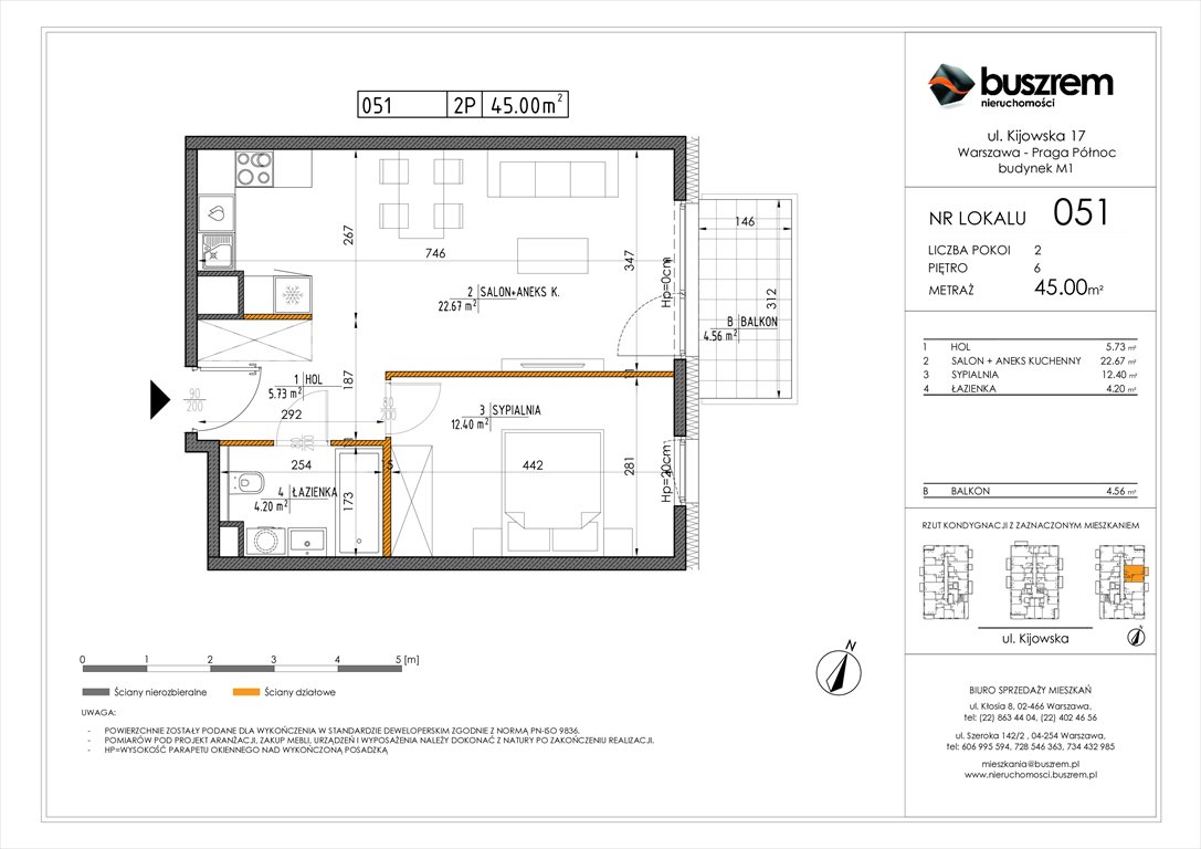 Nowe mieszkanie dwupokojowe Kijowska 17 Warszawa, Praga Północ, Kijowska 17  45m2 Foto 1