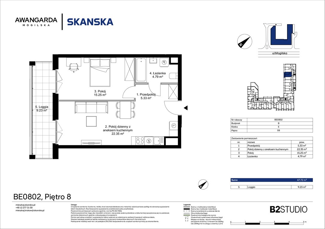 Nowe mieszkanie dwupokojowe Awangarda Mogilska Kraków, Prądnik Czerwony, Mogilska 126  48m2 Foto 1