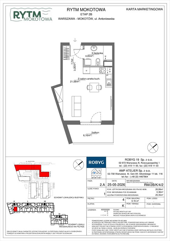 Nowa kawalerka Rytm Mokotowa Warszawa, Mokotów, Antoniewska 3B  29m2 Foto 1