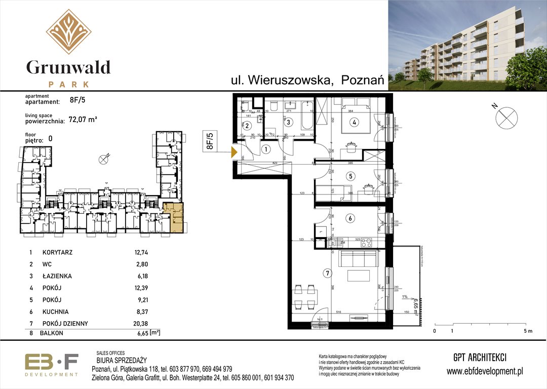 Nowe mieszkanie czteropokojowe  Grunwald Park - ul. Wieruszowska 8 Poznań, Grunwald, Wieruszowska 8  72m2 Foto 1