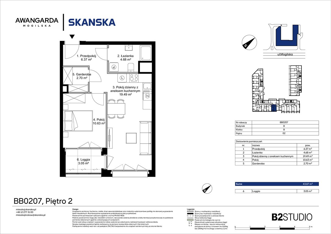 Nowe mieszkanie dwupokojowe Awangarda Mogilska Kraków, Prądnik Czerwony, Mogilska 126  44m2 Foto 1
