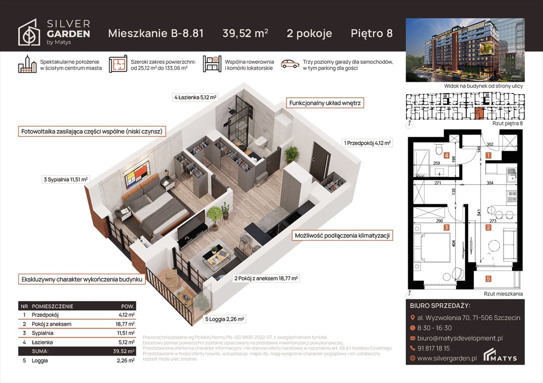 mieszkanie na sprzedaż 40m2 mieszkanie Szczecin, Centrum, al. Wyzwolenia 70 / ul. Staszica 21