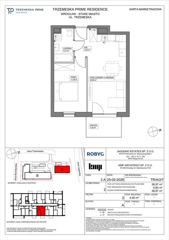 Nowe mieszkanie dwupokojowe Trzemeska Prime Residence Wrocław, Stare Miasto, Trzemeska  39m2 Foto 1