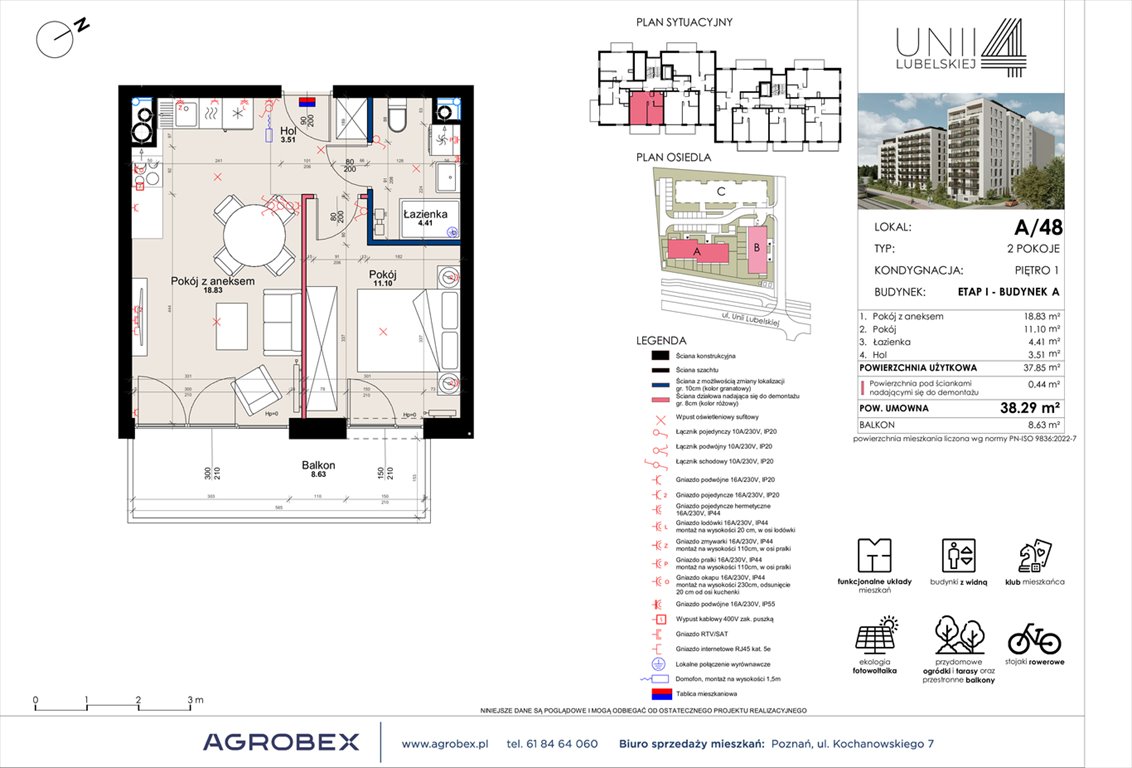 Nowe mieszkanie dwupokojowe Unii Lubelskiej 4 Poznań, Unii Lubelskiej 4  38m2 Foto 1