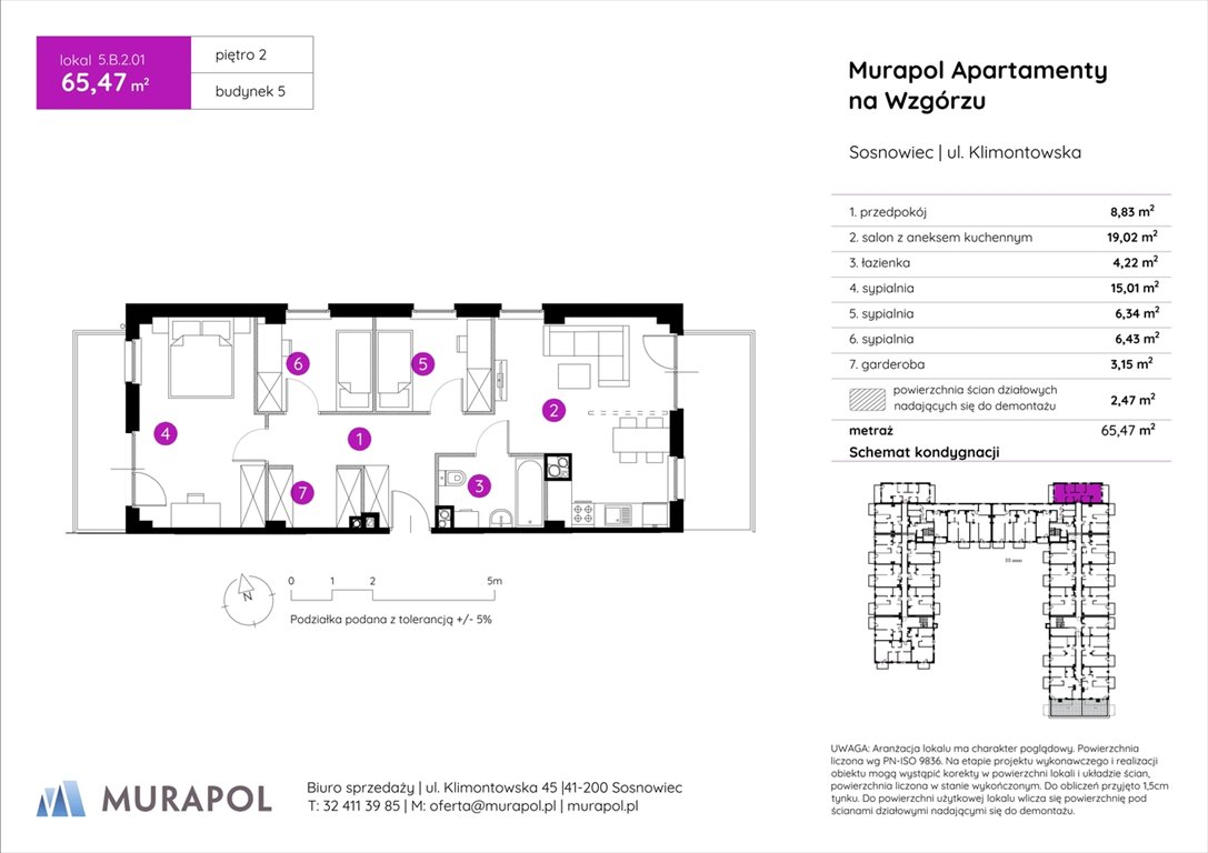 Nowe mieszkanie czteropokojowe  Murapol Apartamenty na Wzgórzu Sosnowiec, ul. Klimontowska  65m2 Foto 1