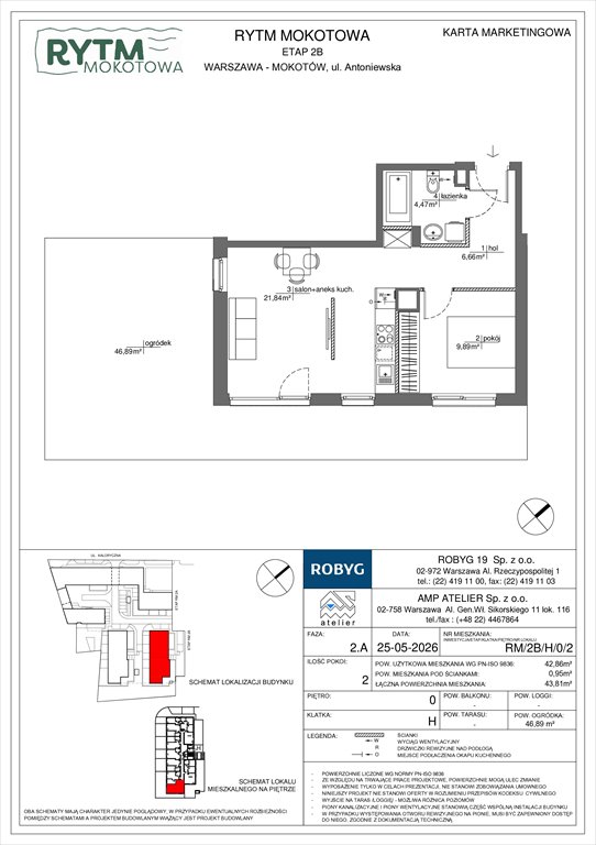 Nowe mieszkanie dwupokojowe Rytm Mokotowa Warszawa, Mokotów, Antoniewska 3B  43m2 Foto 1