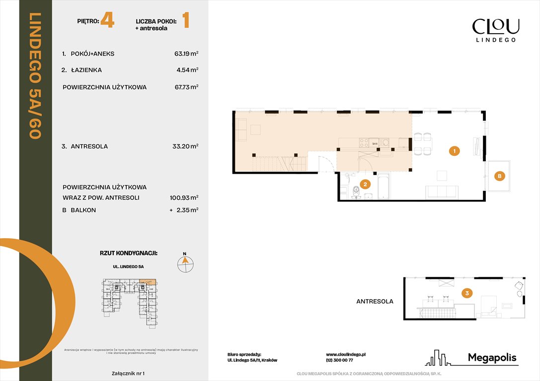 Nowe mieszkanie trzypokojowe Clou Lindego Kraków, Lindego 5a  68m2 Foto 1