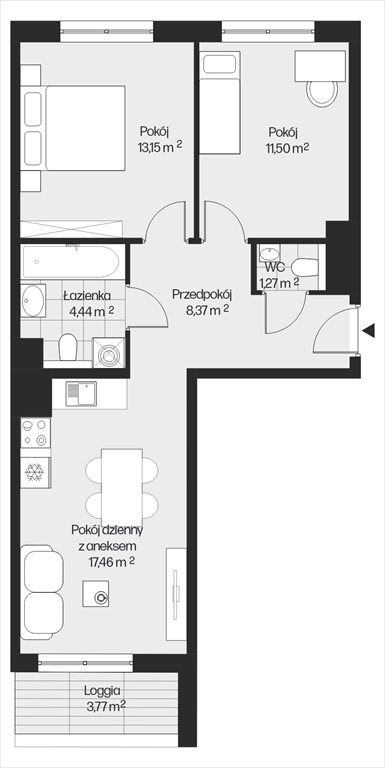 mieszkanie na sprzedaż 56m2 mieszkanie Kraków, Mistrzejowice, Osiedle Piastów 63