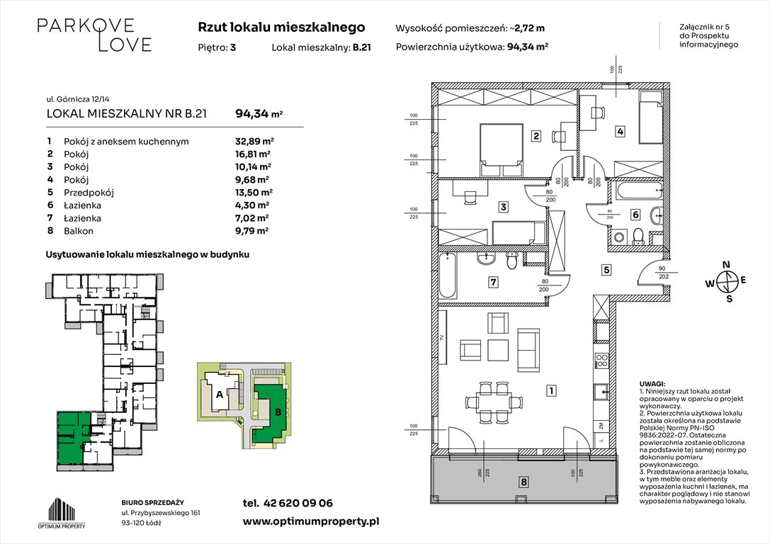 Nowe mieszkanie czteropokojowe  PARKOVE LOVE Łódź, Bałuty-Doły, ul. Górnicza 12/14  94m2 Foto 1