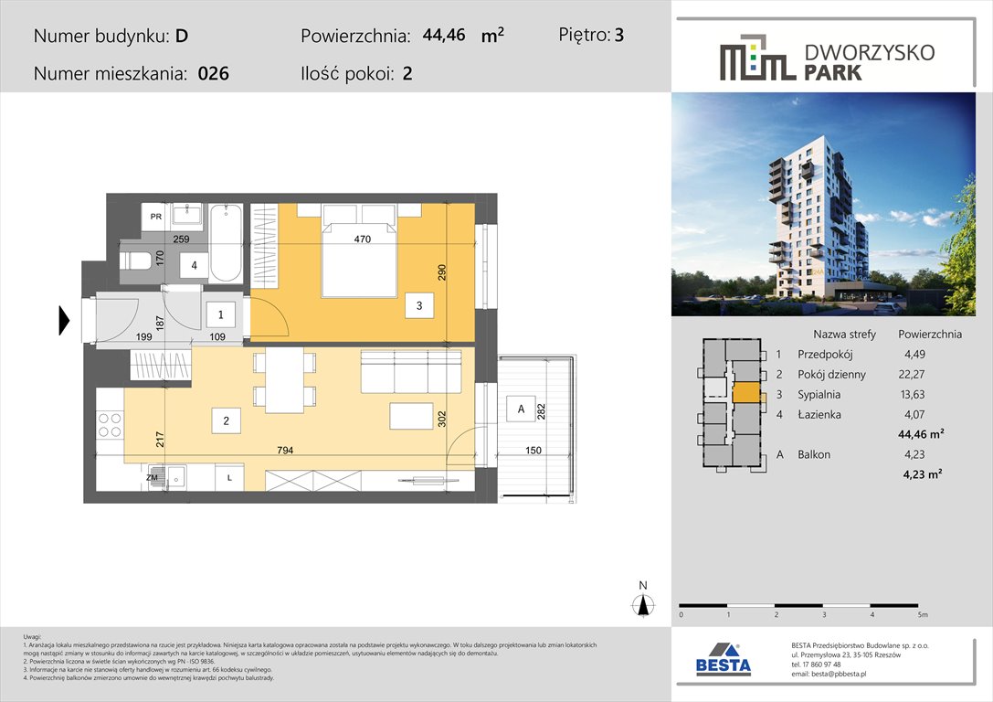 Nowe mieszkanie dwupokojowe Dworzysko Park Rzeszów, Przybyszówka, Dworzysko  44m2 Foto 1