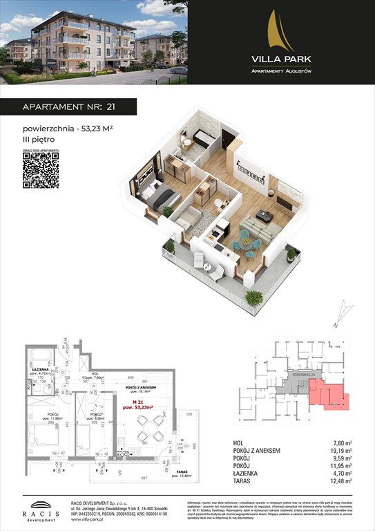 Nowe mieszkanie Villa Park - Bud D Augustów, Wypoczynkowa  53m2 Foto 1