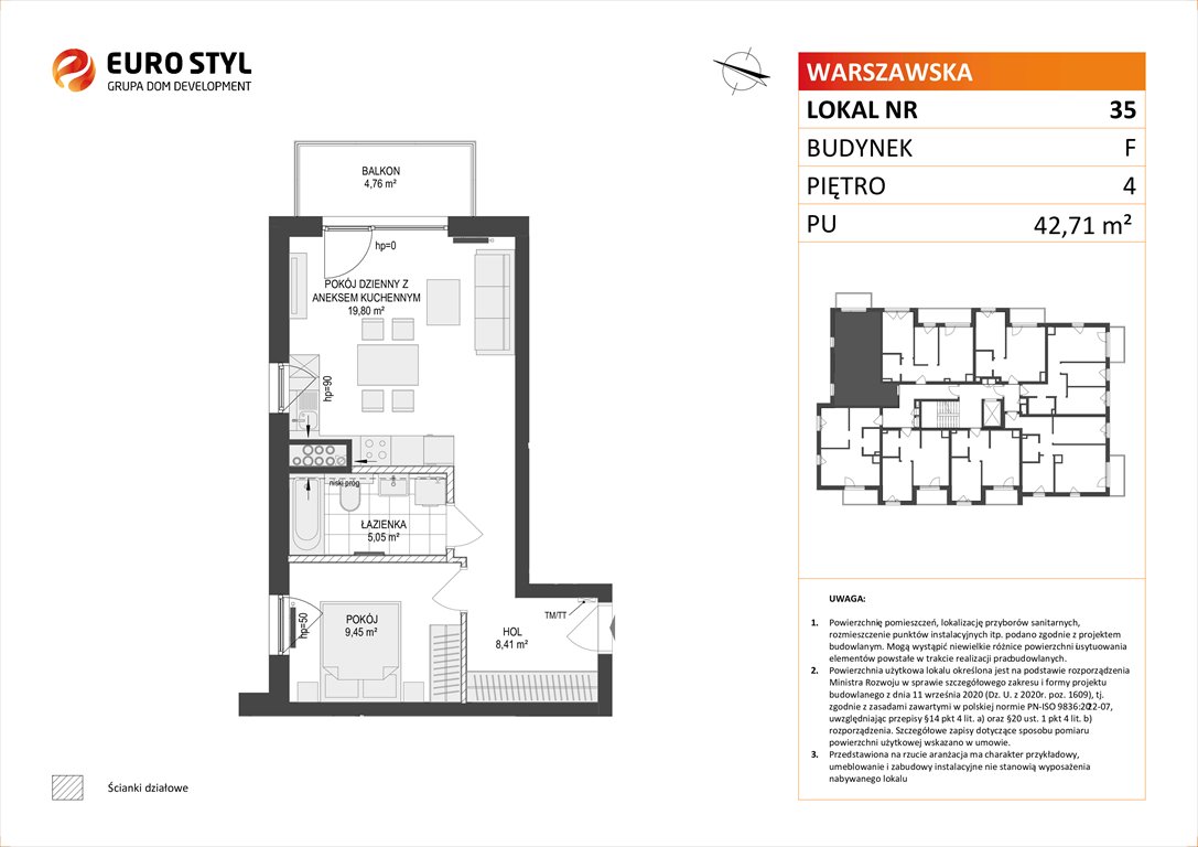 Nowe mieszkanie dwupokojowe OSIEDLE WARSZAWSKA Gdańsk, Warszawska  43m2 Foto 1