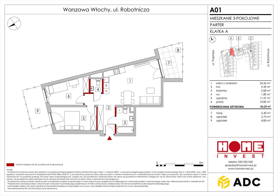 Nowe mieszkanie trzypokojowe Zakątek Włochy Warszawa, Włochy, ul. Robotnicza 11/13  63m2 Foto 1