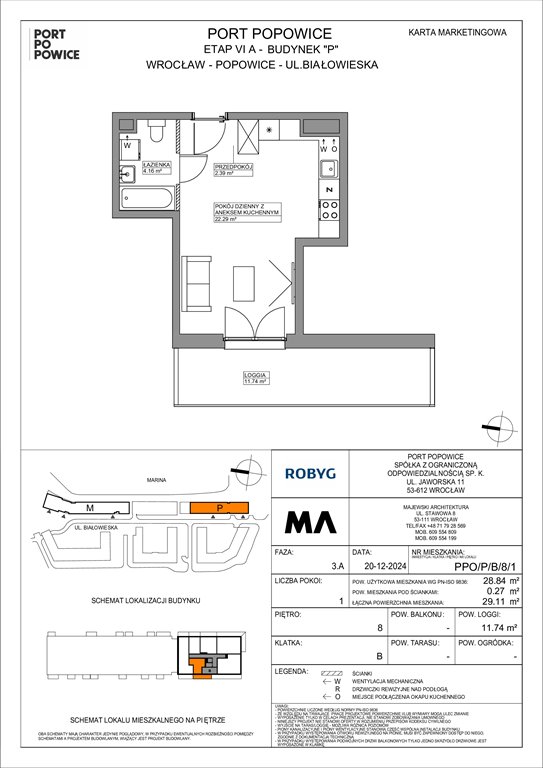 Nowa kawalerka Port Popowice Wrocław, Fabryczna, Białowieska 91a  29m2 Foto 1