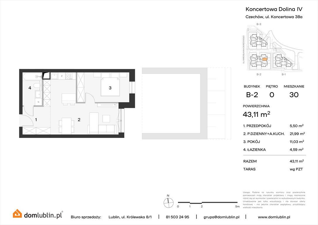 Nowe mieszkanie dwupokojowe Koncertowa Dolina Lublin, Choiny, Koncertowa  43m2 Foto 1