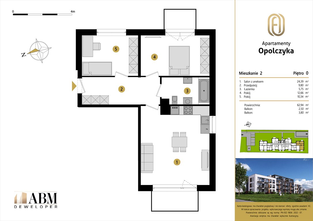 Nowe mieszkanie trzypokojowe APARTAMENTY OPOLCZYKA Łódź, Widzew, Opolczyka 16  63m2 Foto 1