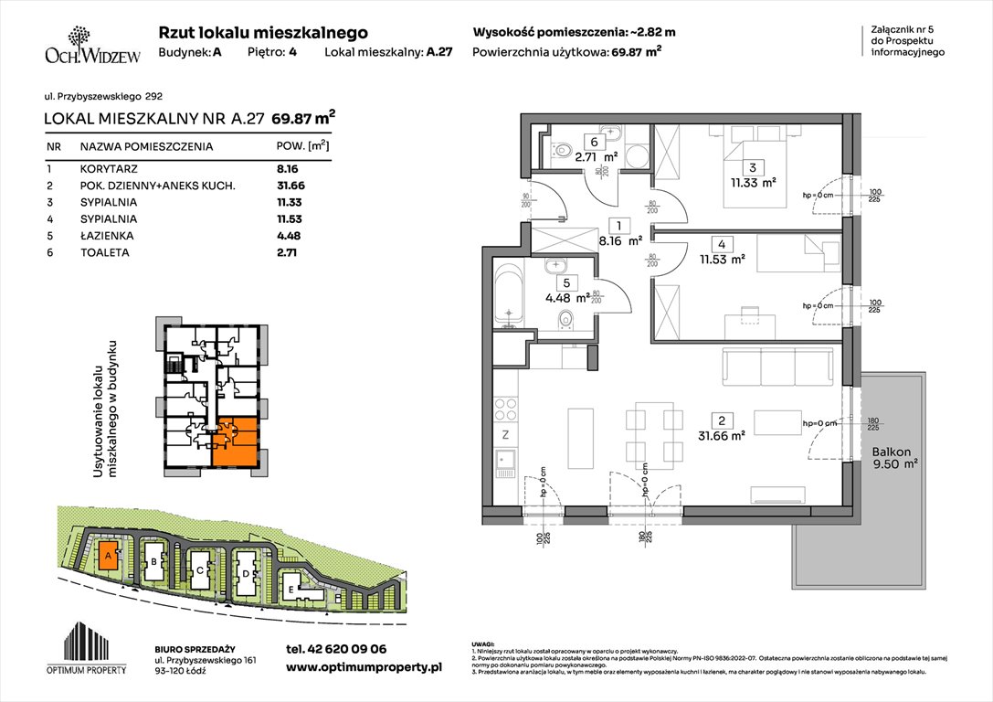 Nowe mieszkanie trzypokojowe OchWidzew Łódź, Widzew, Przybyszewskiego 292-300  70m2 Foto 1