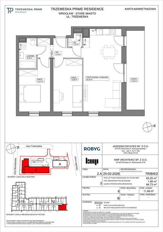 Nowe mieszkanie trzypokojowe Trzemeska Prime Residence Wrocław, Stare Miasto, Trzemeska  63m2 Foto 1