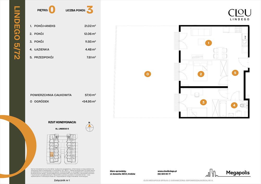Nowe mieszkanie trzypokojowe Clou Lindego Kraków, Lindego 5  57m2 Foto 1