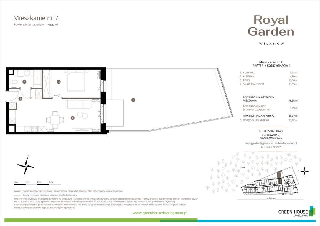 Nowe mieszkanie dwupokojowe Royal Garden Wilanów Warszawa, Wilanów, Zdrowa 2  47m2 Foto 1