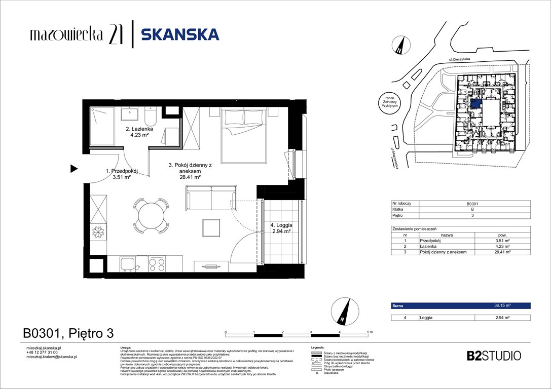 Nowa kawalerka Mazowiecka 21 Kraków, Krowodrza, ul. Mazowiecka 21  36m2 Foto 1