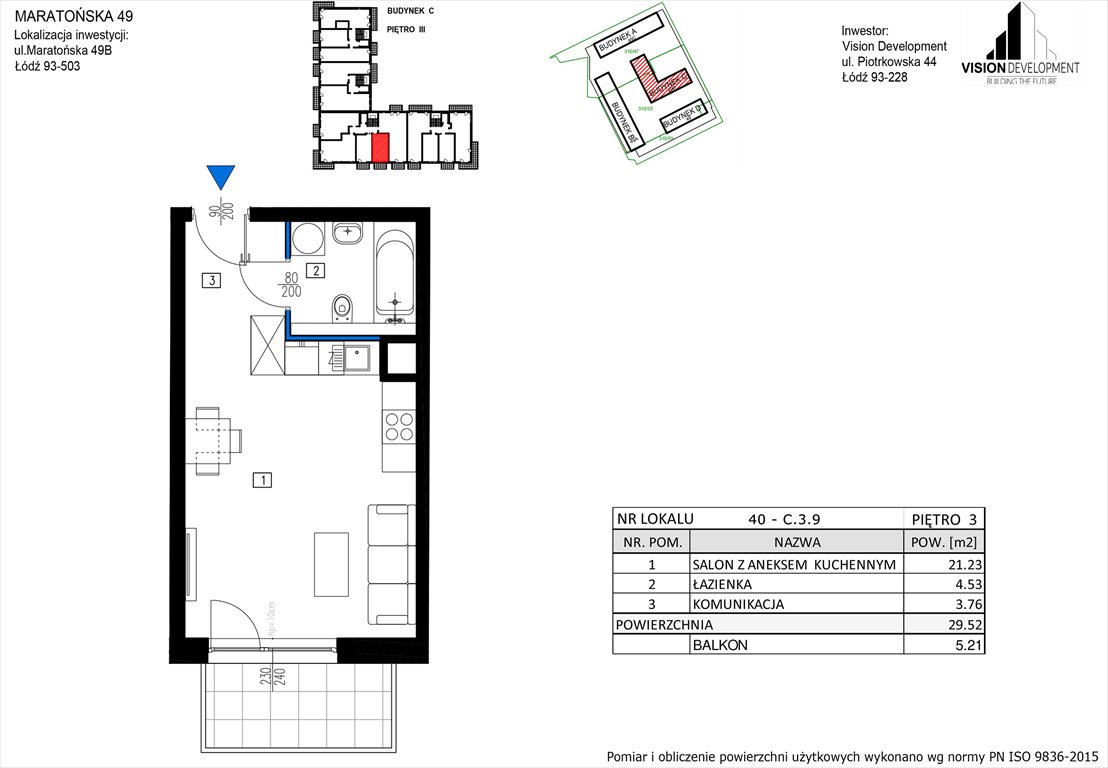 Nowa kawalerka Maratońska 49 Nowa Retkinia  Łódź, Retkinia, Maratońska 49C  30m2 Foto 1