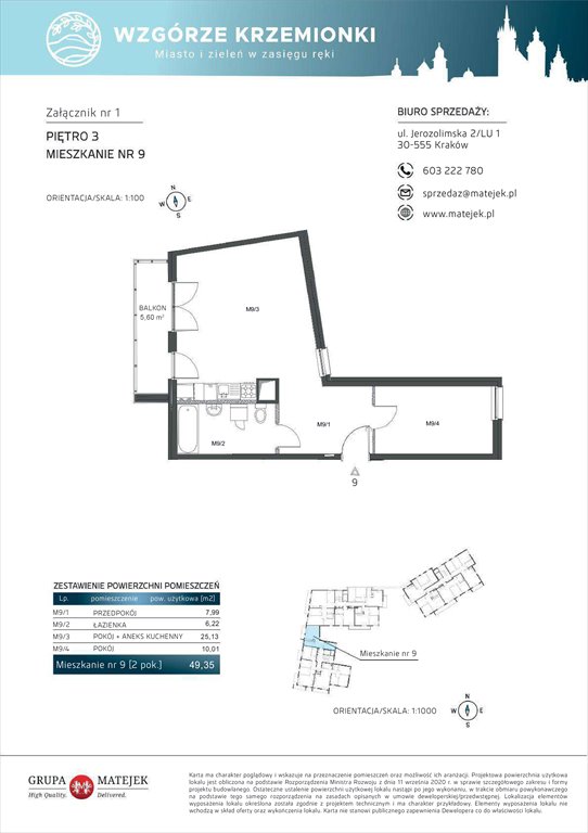 Nowe mieszkanie dwupokojowe WZGÓRZE KRZEMIONKI 2 Kraków, Podgórze, Jerozolimska 4  49m2 Foto 1