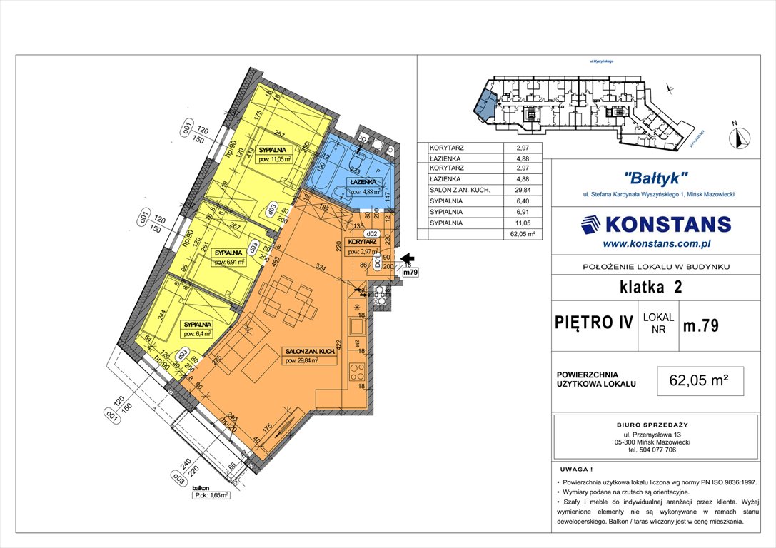 Nowe mieszkanie czteropokojowe  Bałtyk Mińsk Mazowiecki, Wyszyńskiego 1  62m2 Foto 1