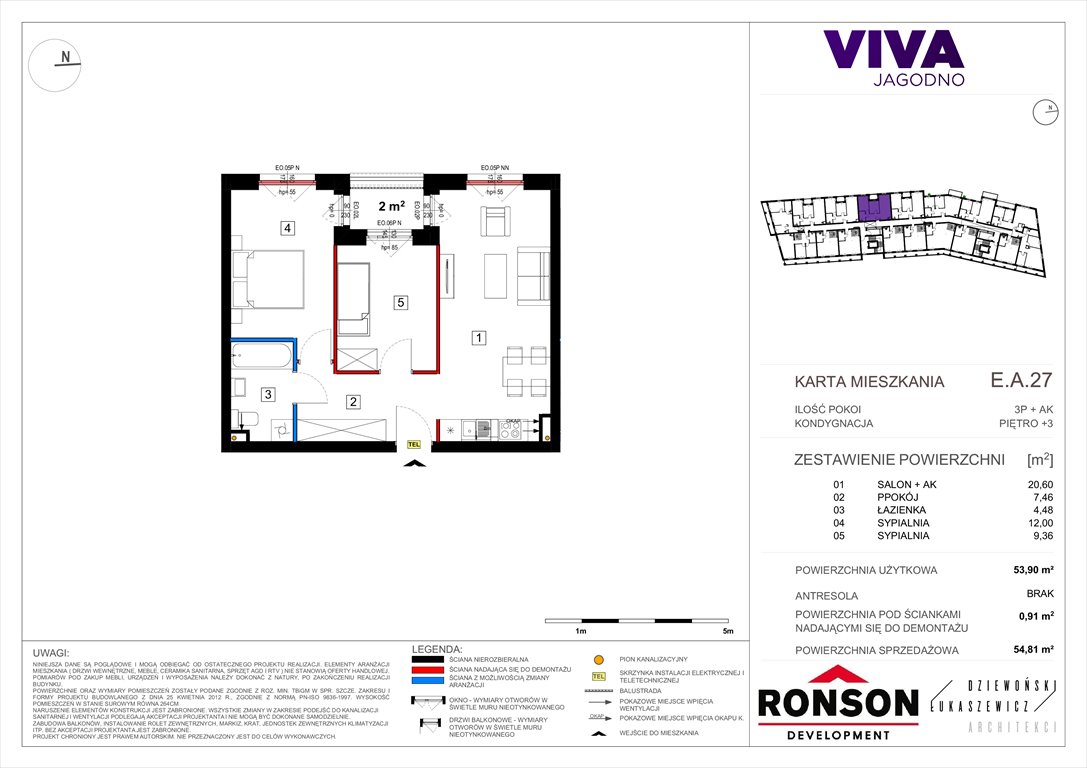 Nowe mieszkanie trzypokojowe Viva Jagodno Wrocław, Krzyki, ul. Kajdasza  54m2 Foto 1