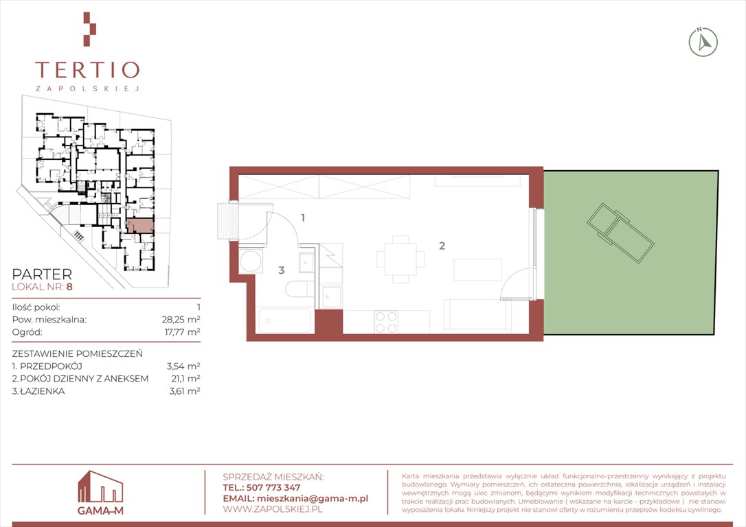 Nowa kawalerka Tertio Zapolskiej Kraków, Bronowice, Gabrieli Zapolskiej 21  28m2 Foto 1