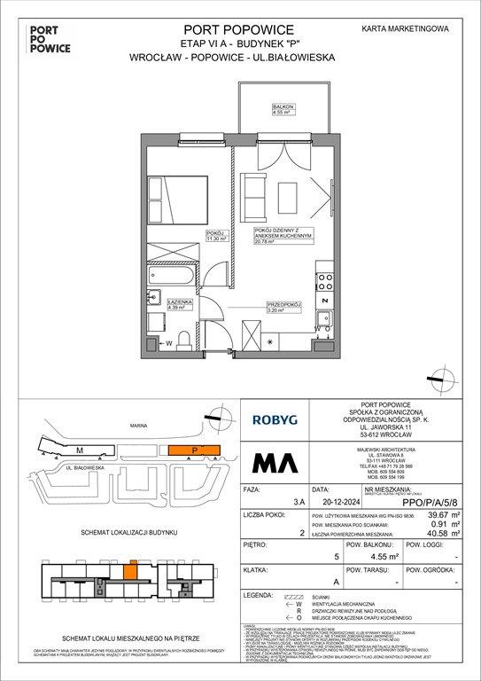 Nowe mieszkanie dwupokojowe Port Popowice Wrocław, Fabryczna, Białowieska 91a  40m2 Foto 1