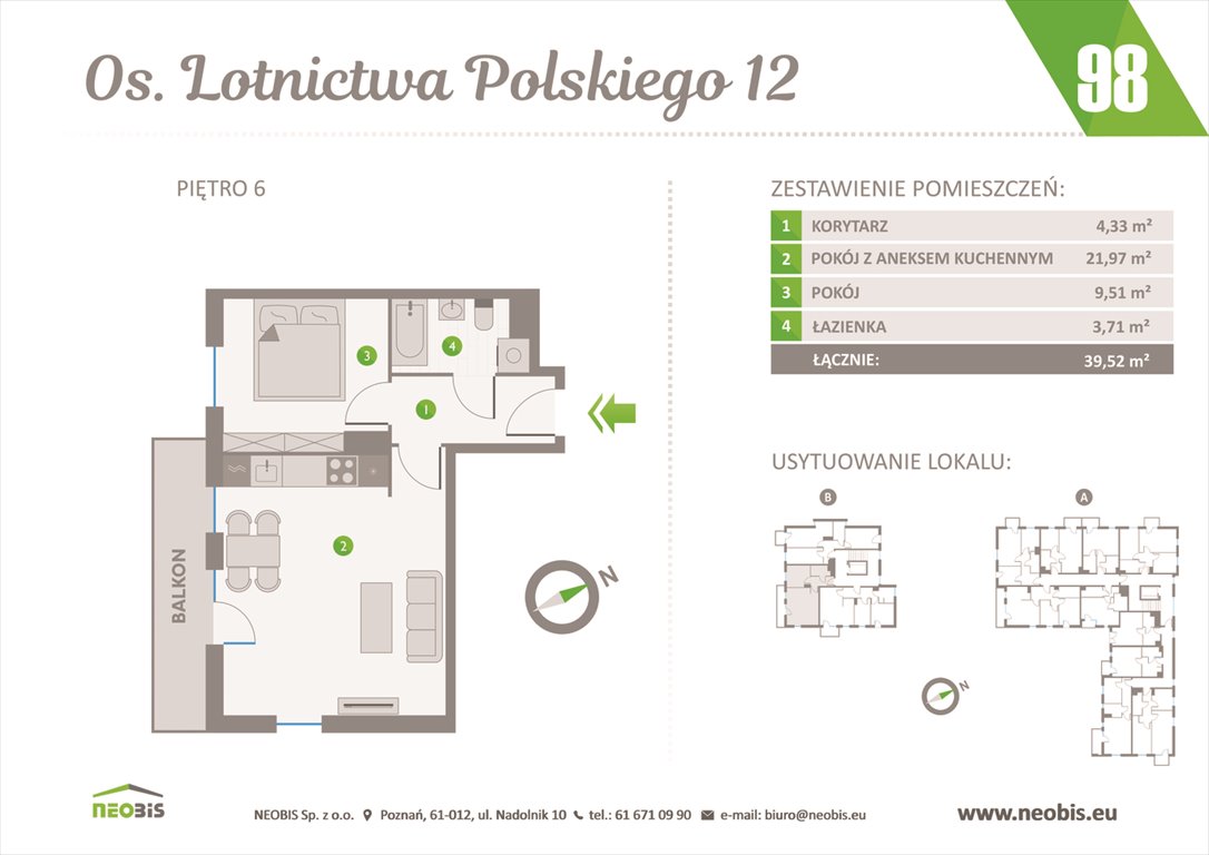 Nowe mieszkanie dwupokojowe OSIEDLE LOTNICTWA POLSKIEGO 12 W POZNANIU Poznań, Jeżyce, OS. LOTNICTWA POLSKIEGO 12  40m2 Foto 1