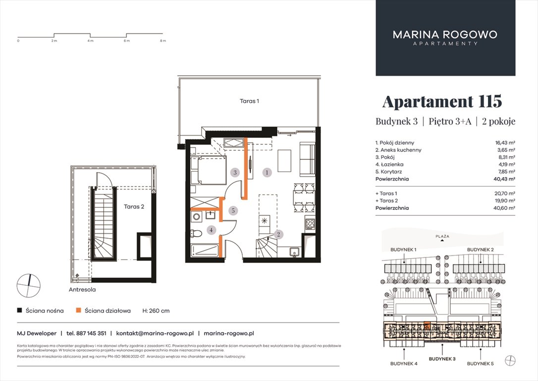 Nowe mieszkanie dwupokojowe APARTAMENTY MARINA ROGOWO Rogowo, Rogowo 65  40m2 Foto 1