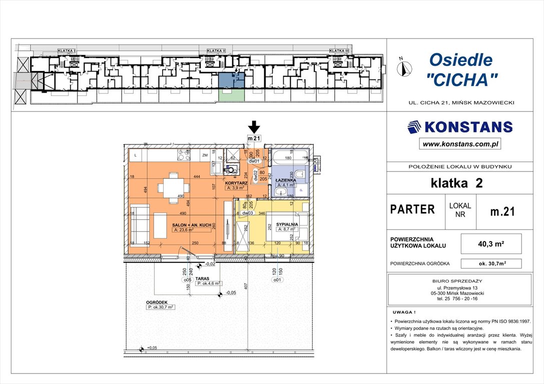 Nowe mieszkanie dwupokojowe Cicha 21 Mińsk Mazowiecki, Cicha 12  40m2 Foto 1
