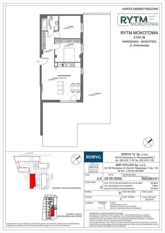Nowe mieszkanie trzypokojowe Rytm Mokotowa Warszawa, Mokotów, Antoniewska 3B  63m2 Foto 1