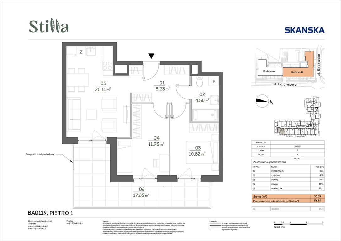 Nowe mieszkanie trzypokojowe Stilla Warszawa, Fajansowa 5  56m2 Foto 1