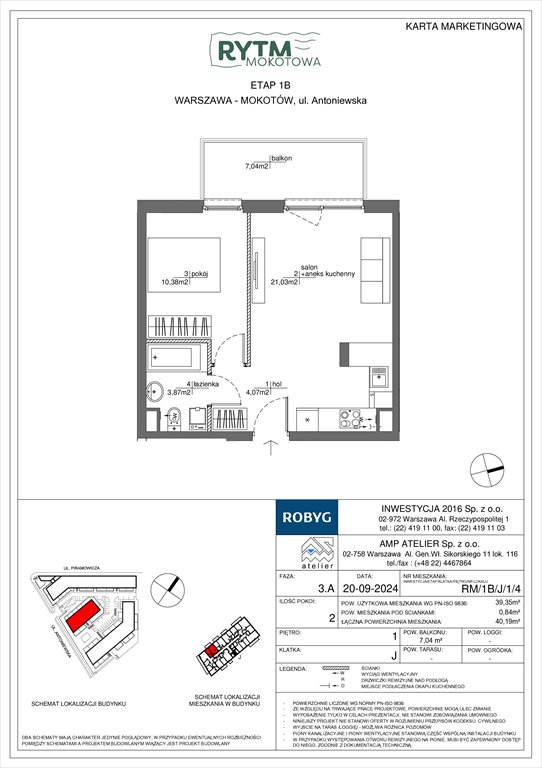 Nowe mieszkanie dwupokojowe Rytm Mokotowa Warszawa, Mokotów, Antoniewska  39m2 Foto 1