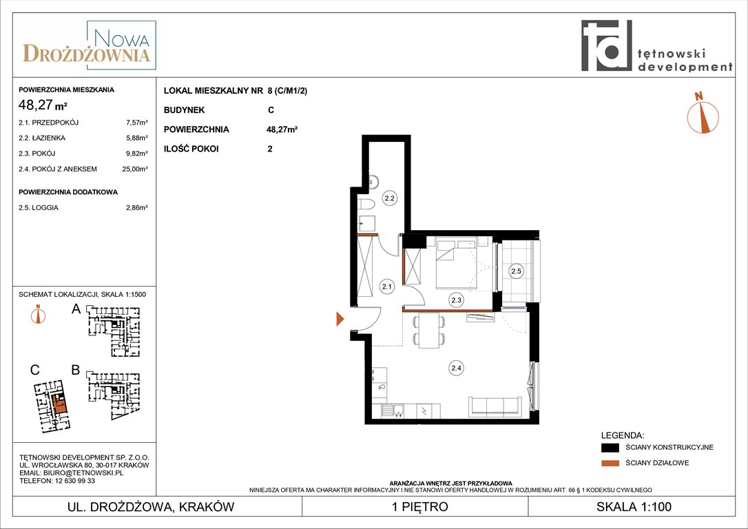 Nowe mieszkanie dwupokojowe NOWA DROŻDŻOWNIA ETAP II Kraków, Bieżanów, Drożdżowa  48m2 Foto 1