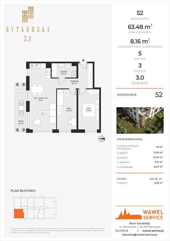 Nowe mieszkanie trzypokojowe BYTKOWSKA 3.0 Katowice, Bytkowska 107  63m2 Foto 1