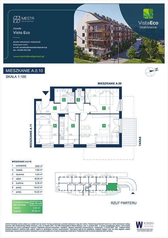 Nowe mieszkanie trzypokojowe Vista Eco  Wrocław, Fabryczna, Stabłowice, Łomnicka  65m2 Foto 1