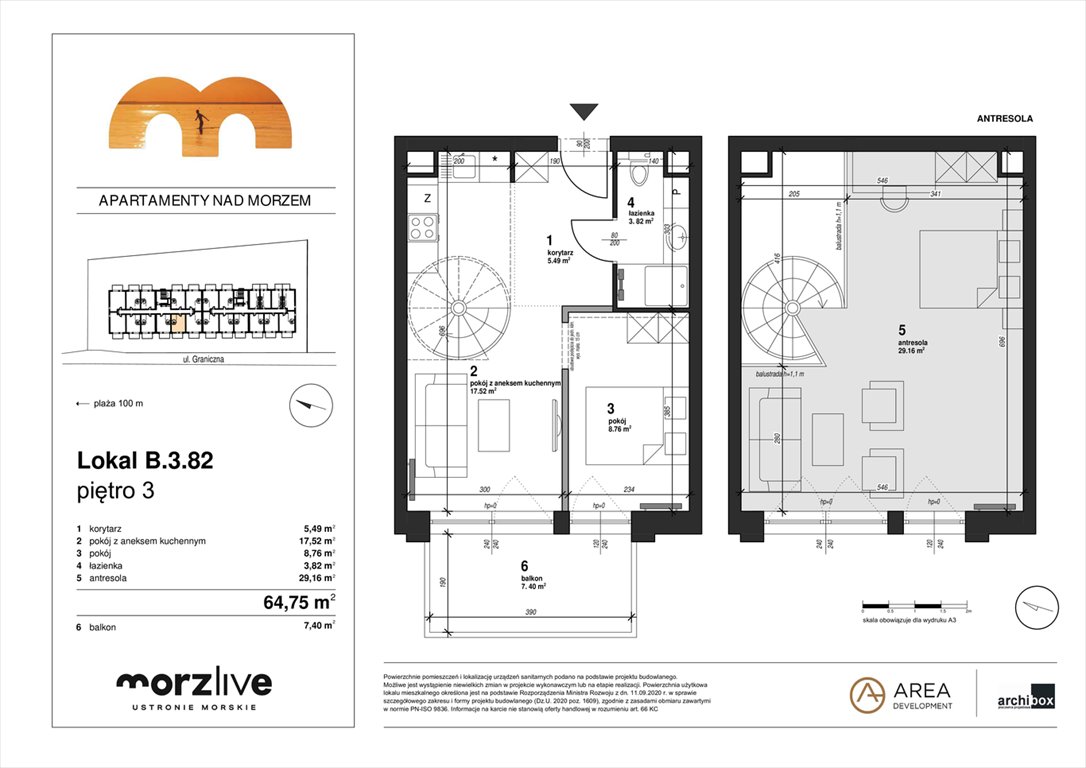 Nowe mieszkanie dwupokojowe MORZLIVE Ustronie Morskie, Graniczna 4  65m2 Foto 1