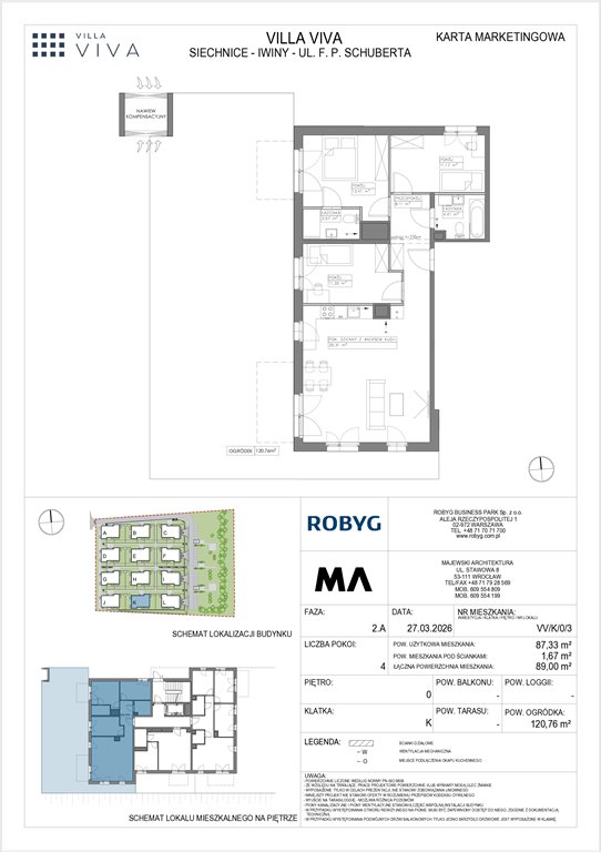 Nowe mieszkanie czteropokojowe  VILLA VIVA Wrocław, Iwiny, ul. Franza Petera Schuberta  87m2 Foto 1