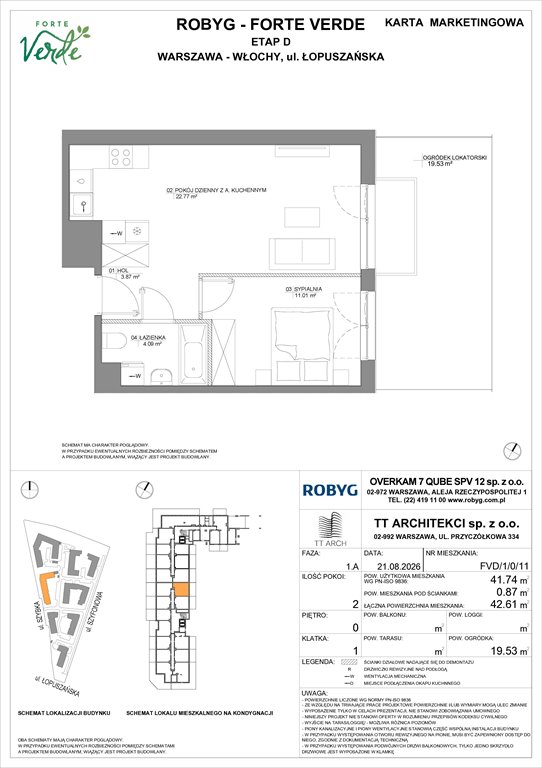Nowe mieszkanie dwupokojowe Forte Verde Warszawa, Włochy, Łopuszańska 28  42m2 Foto 1