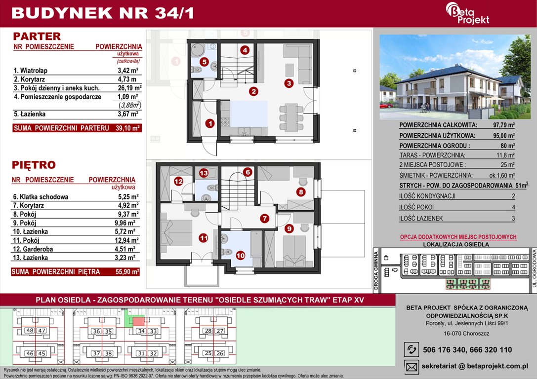 Nowy dom Osiedle Szumiących Traw Etap XV Porosły, ul. Jesiennych Liści 99/1  95m2 Foto 1