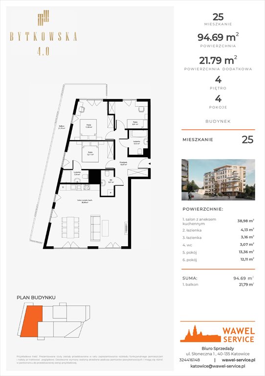 mieszkanie na sprzedaż 95m2 mieszkanie Katowice, Bytkowska