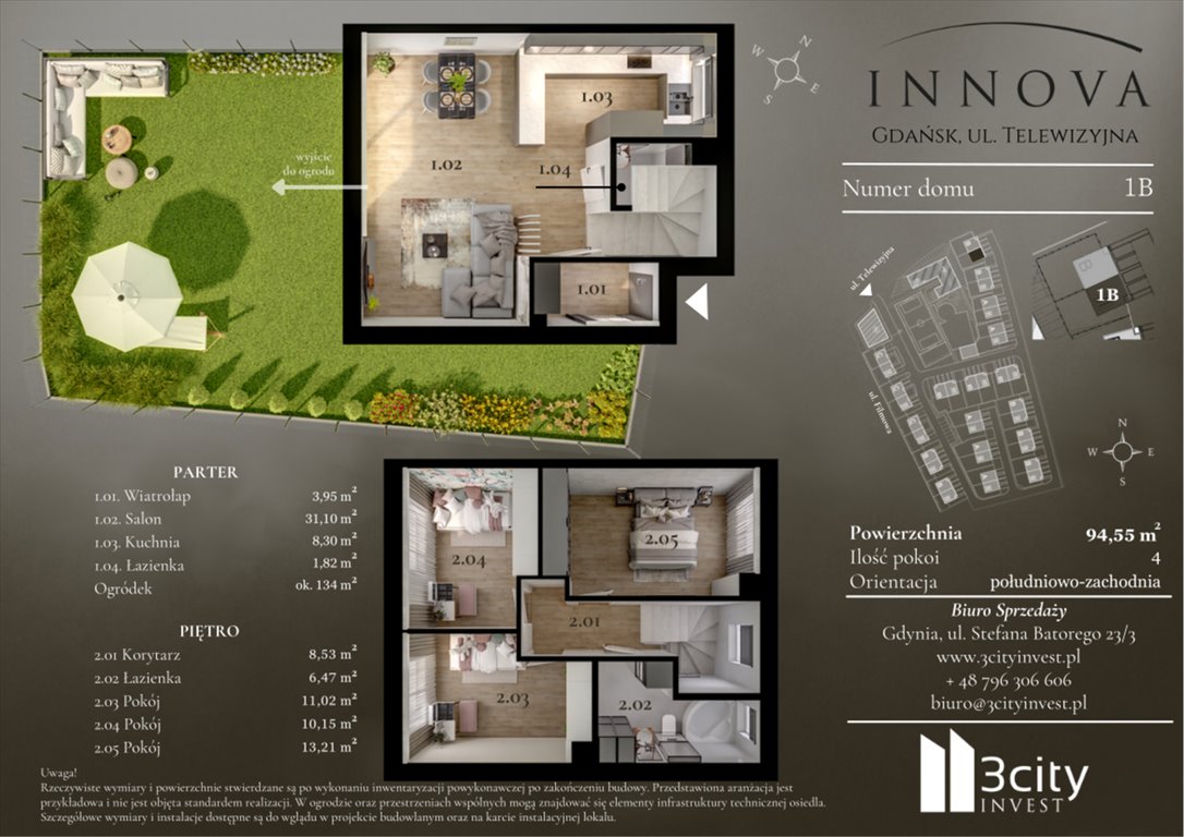 Nowe mieszkanie czteropokojowe  Innova Gdańsk, Matarnia, Telewizyjna 32  95m2 Foto 1